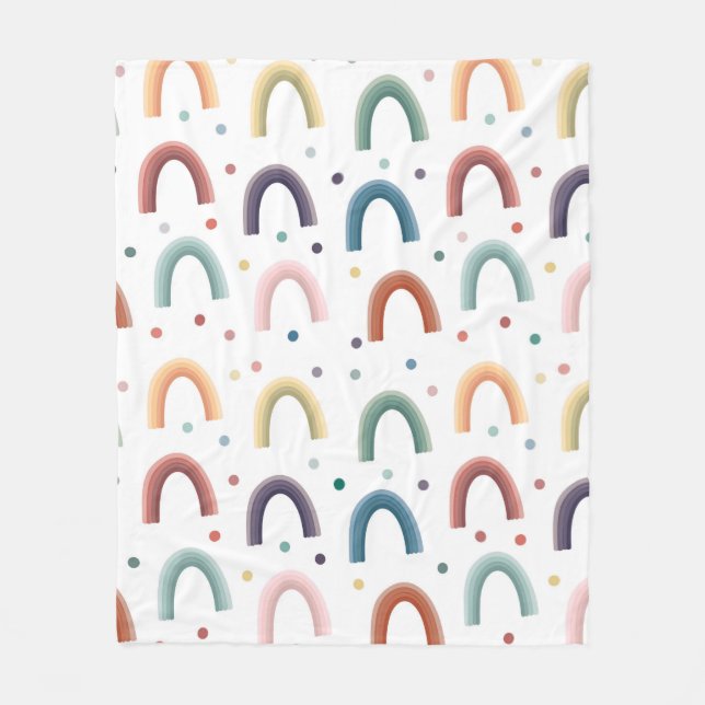 Boho Rainbow Fleece Blanket (Front)