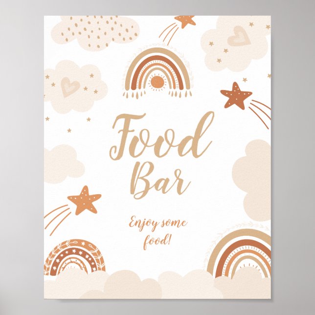  Boho Rainbow Food Bar Sign  (Front)