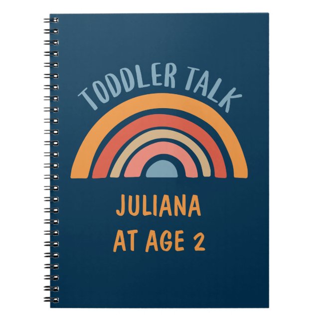 Boho Rainbow Funny Toddler Talk Personalised Notebook (Front)