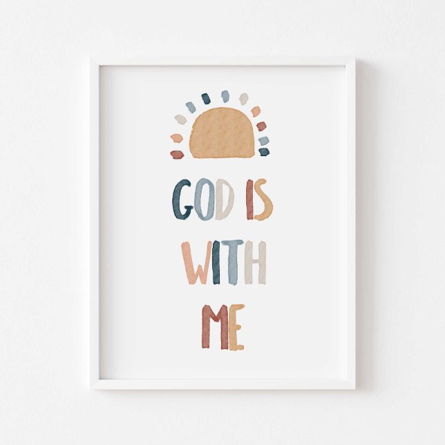 Boho rainbow God is with me poster (Creator Uploaded)