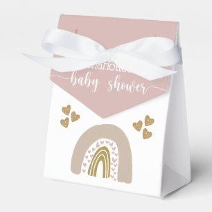 Boho Rainbow Gold Glitter Heart Baby Girl Shower F Favour Box