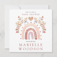 Boho Rainbow Heart Baby Shower