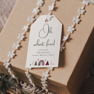 Boho Rainbow & Hearts Oh What Fun Family Gift Tags
