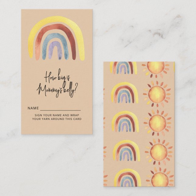 Boho rainbow how big is mummy's belly enclosure card (Front/Back)
