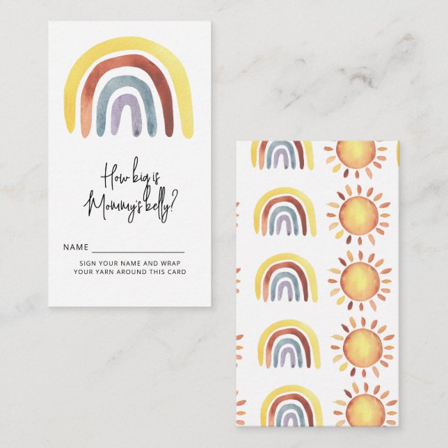 Boho rainbow how big is mummy's belly enclosure card (Front/Back)