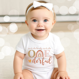 Boho Rainbow Isn't she Onederful Bodysuit