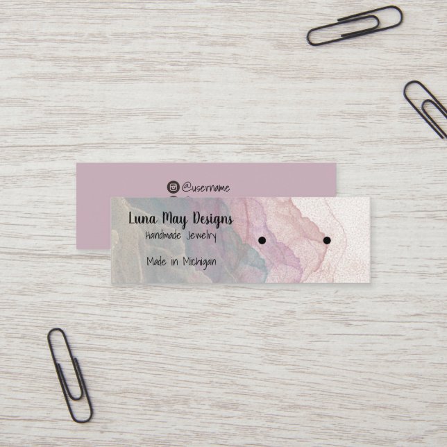 Boho Rainbow Jewellery Display Business Card (Front/Back In Situ)