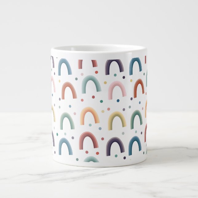 Boho Rainbow Large Coffee Mug (Front)
