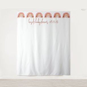 Boho Rainbow Lion Baby Shower Photobooth Backdrop Tapestry