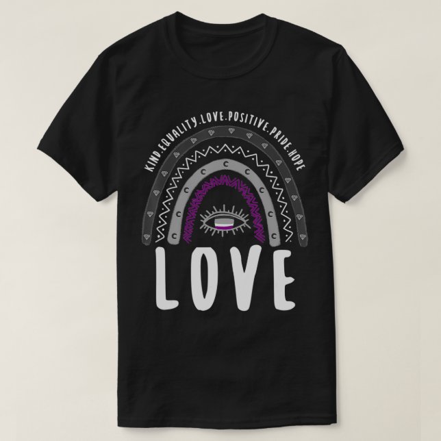 Boho Rainbow Love Ace Pride  T-Shirt (Design Front)