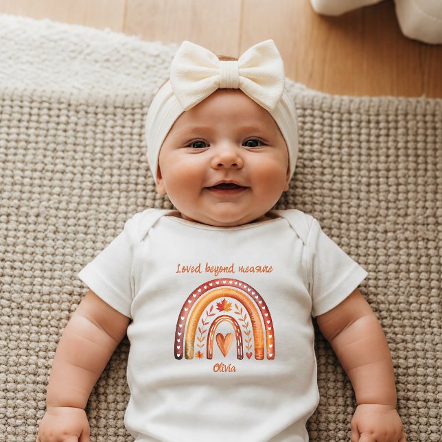 Boho Rainbow Loved Beyond Measure Fall Newborn Baby Bodysuit (Creator Uploaded)