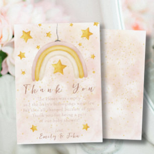 Boho Rainbow magic gold stars dust Thank You Invitation
