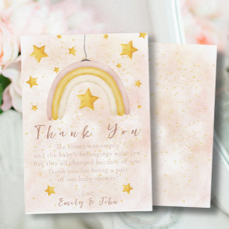 Boho Rainbow magic gold stars dust Thank You Invitation