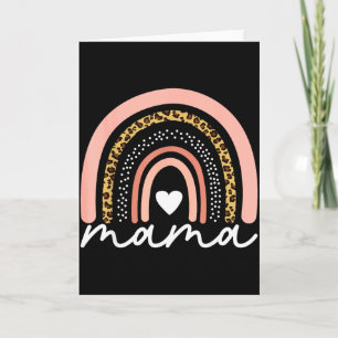 Boho Rainbow Mama Leopard Mothers Day Cute Mom Hea Card