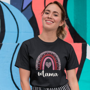Boho Rainbow Mama Shirt, Pink Tones T-Shirt
