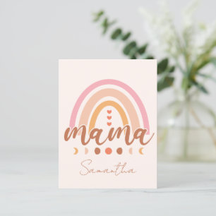 Boho Rainbow Mama with Moon Phases Postcard