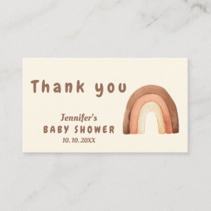 Boho rainbow minimalism baby shower Thank you Enclosure Card