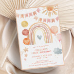 Boho Rainbow Modern Kids Birthday Invitation<br><div class="desc">Boho Rainbow Modern Kids Birthday Invitation</div>