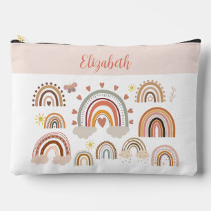 Boho Rainbow Monogram Accessory Pouch