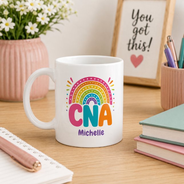 Boho Rainbow Monogram CNA  Coffee Mug (Creator Uploaded)