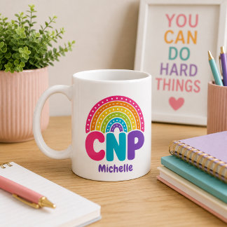 Boho Rainbow Monogram CNP Coffee Mug