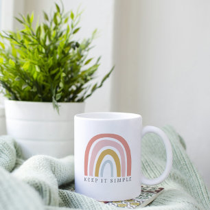 Boho Rainbow Mug with Custom Name in Pastel Tones