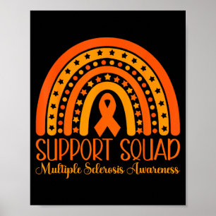 Boho Rainbow Multiple Sclerosis Support Squad  Poster