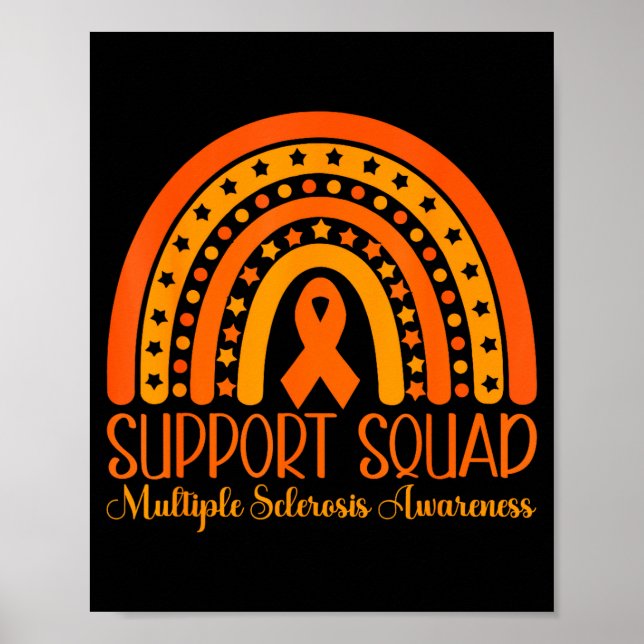 Boho Rainbow Multiple Sclerosis Support Squad  Poster (Front)