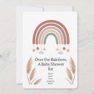 Boho Rainbow Neutral Baby Shower Invitation