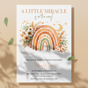 Boho Rainbow Neutral Baby Shower  Invitation