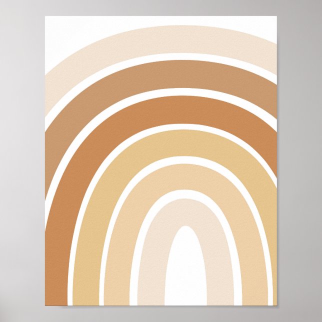 Boho Rainbow Neutral Nursery Poster (Front)