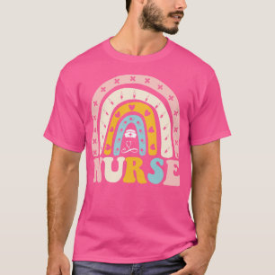 Boho Rainbow Nurse Pastel Nurse Appreciation Gift T-Shirt