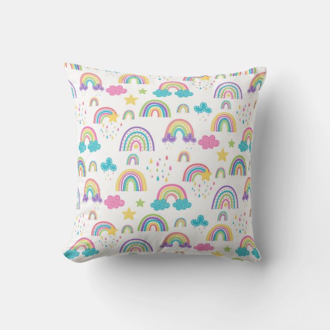 Boho Rainbow Nursery Pillow (Front)