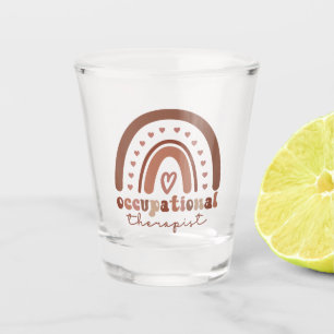 Boho Rainbow OT Occupational Therapist Gifts Shot Glass