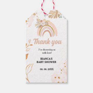 Boho Rainbow pampas Grass thank You BAby shower Gift Tags
