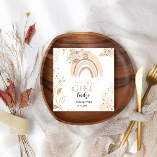 Boho Rainbow Pampas Grass Thank you Baby Shower Napkin