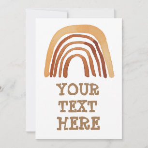 BOHO RAINBOW PARTY INVITATIONS CUSTOM