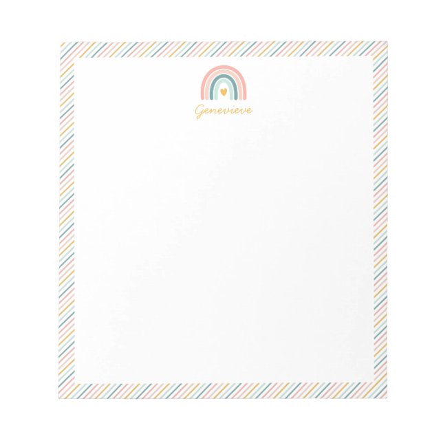 Boho Rainbow Pastels Notepad (Front)