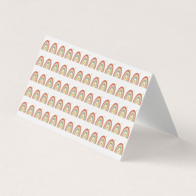 Boho Rainbow Pattern Neck Tie Business Card (Front)