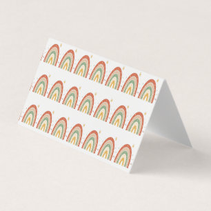 Boho Rainbow Pattern Neck Tie Business Card
