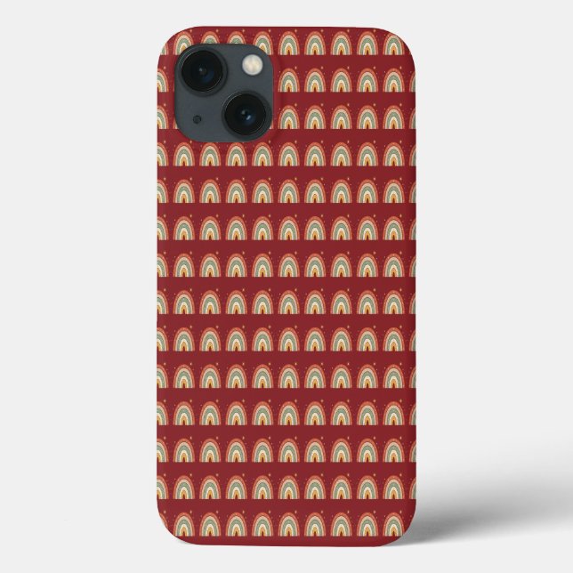 Boho Rainbow Pattern Neck Tie Case-Mate iPhone Case (Back)