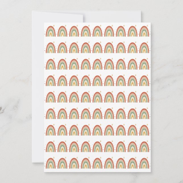 Boho Rainbow Pattern Neck Tie Invitation (Front)