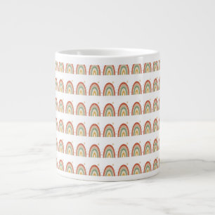Boho Rainbow Pattern Neck Tie Large Coffee Mug