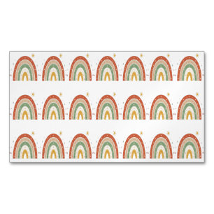 Boho Rainbow Pattern Neck Tie Magnetic Business Card