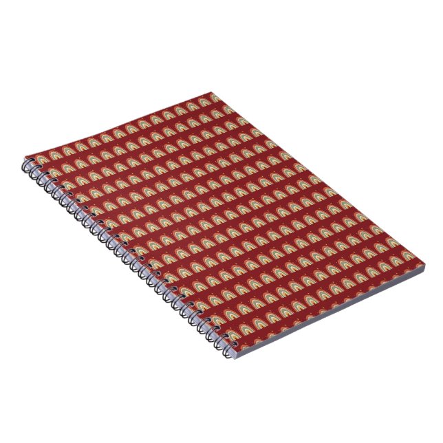 Boho Rainbow Pattern Neck Tie Notebook (Right Side)