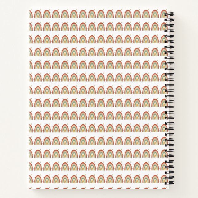 Boho Rainbow Pattern Neck Tie Notebook (Back)