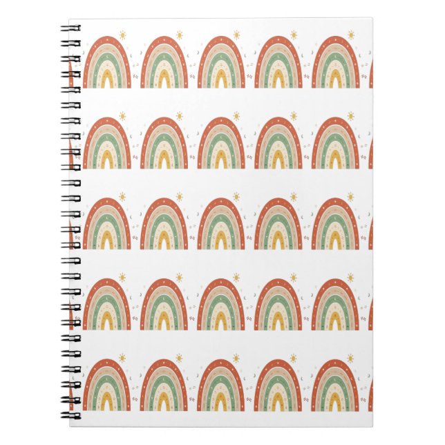Boho Rainbow Pattern Neck Tie Notebook (Front)