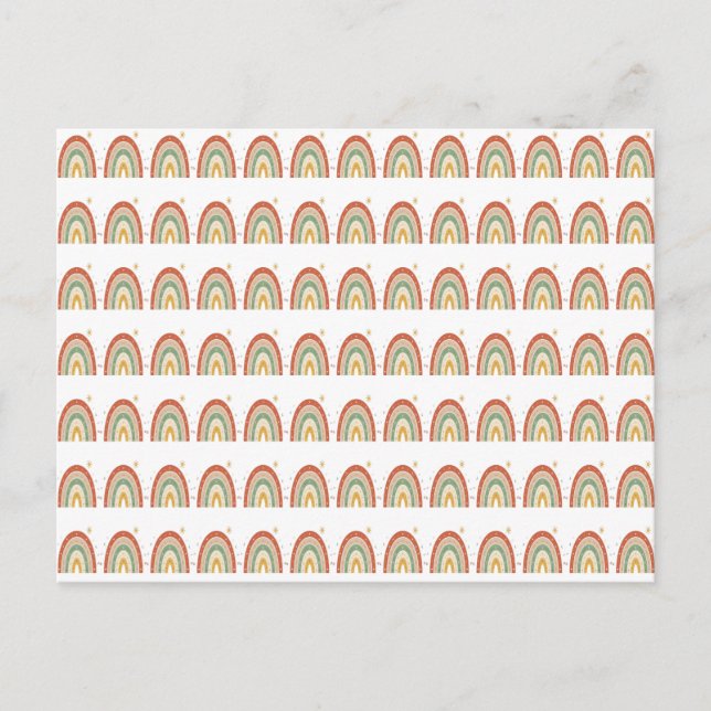 Boho Rainbow Pattern Neck Tie Postcard (Front)