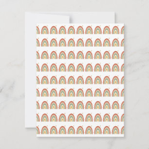 Boho Rainbow Pattern Neck Tie RSVP Card