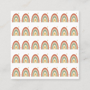 Boho Rainbow Pattern Neck Tie Square Business Card
